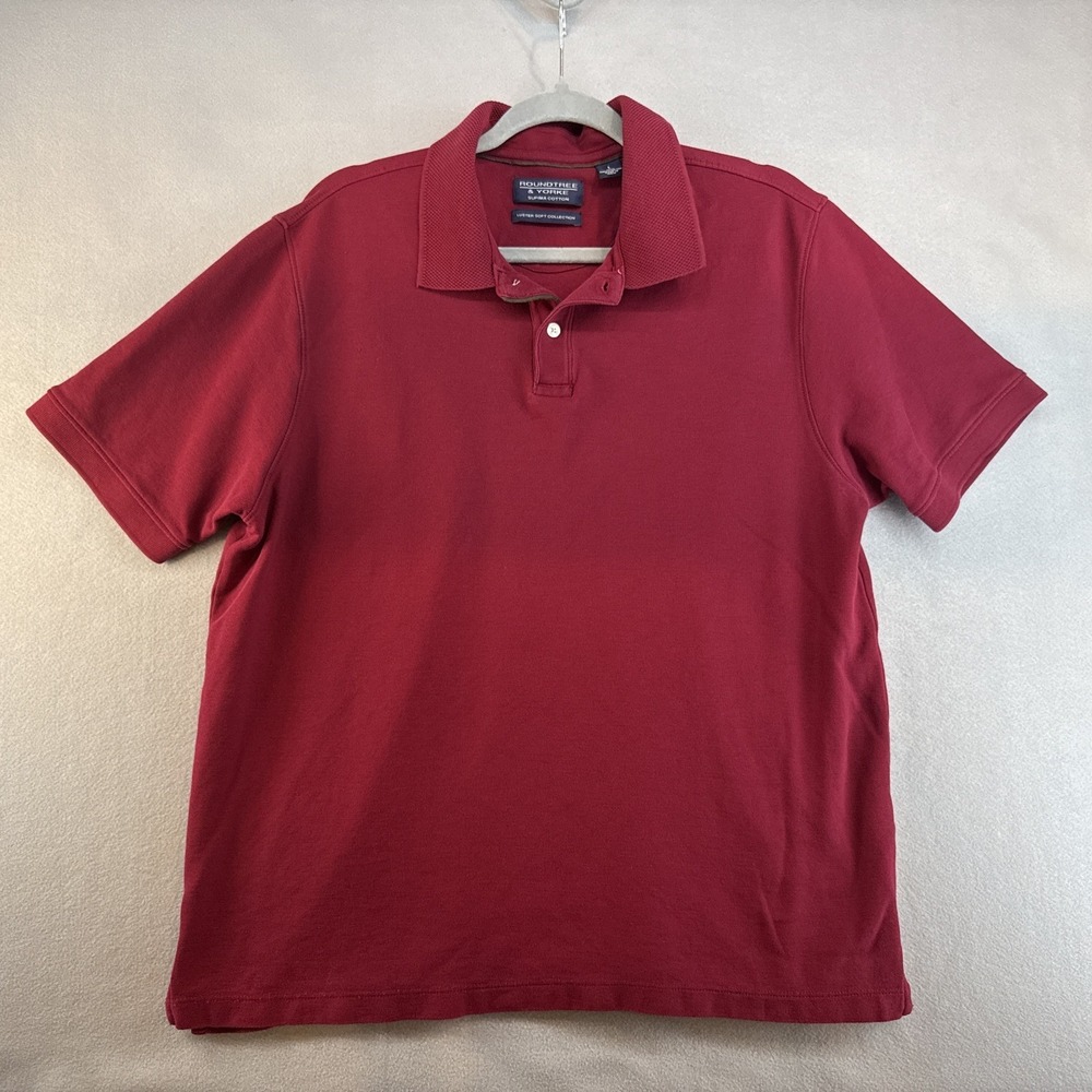 Roundtree & Yorke Mens Polo Shirt, Supima Cotton, Size L, Soft, Causal, Shortsle